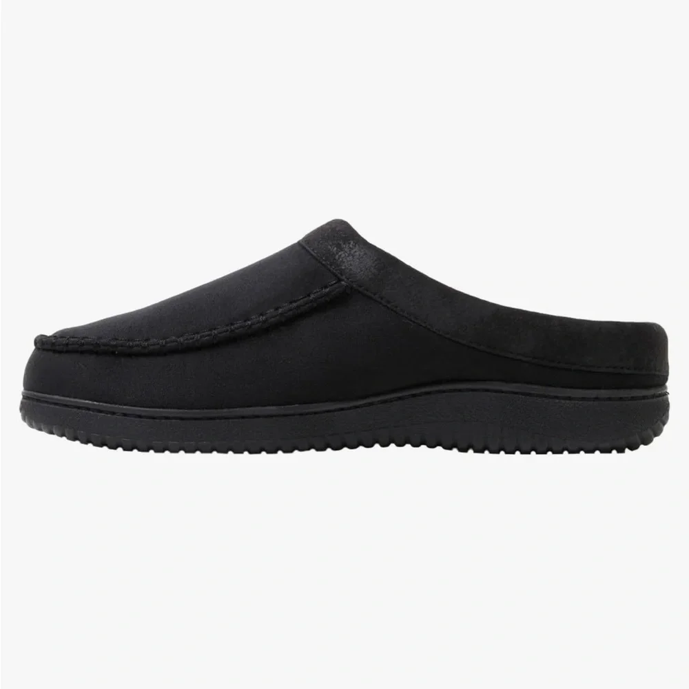 Men's Black Slip-On Slippers - Picture 4 of 12